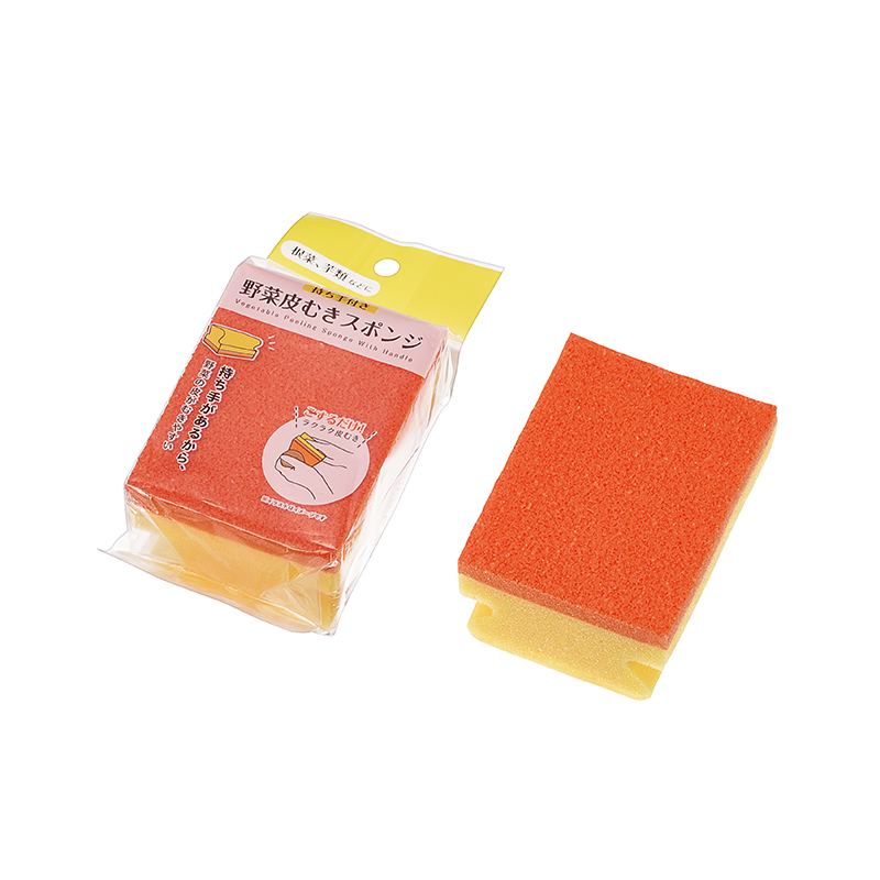 持ち手付き野菜皮むきスポンジ