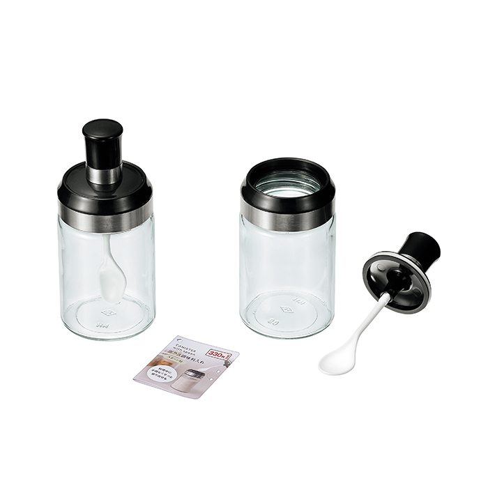 ガラス調味料入れ(スプーン付)