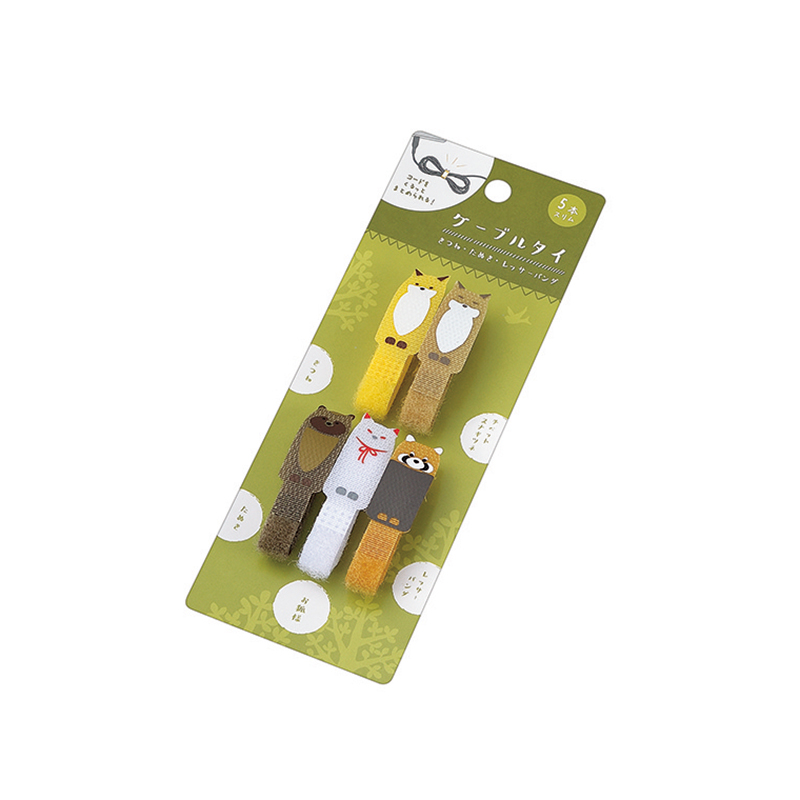 ケーブルタイ スリム
(きつね・たぬき・レッサーパンダ)５本