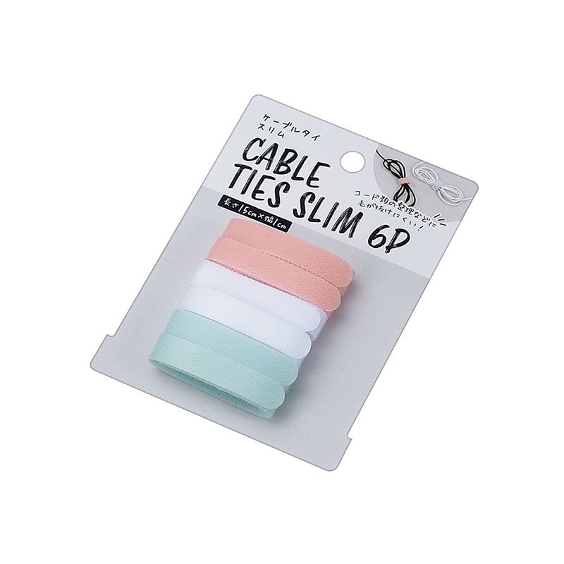 ケーブルタイスリム ６Ｐ パステル