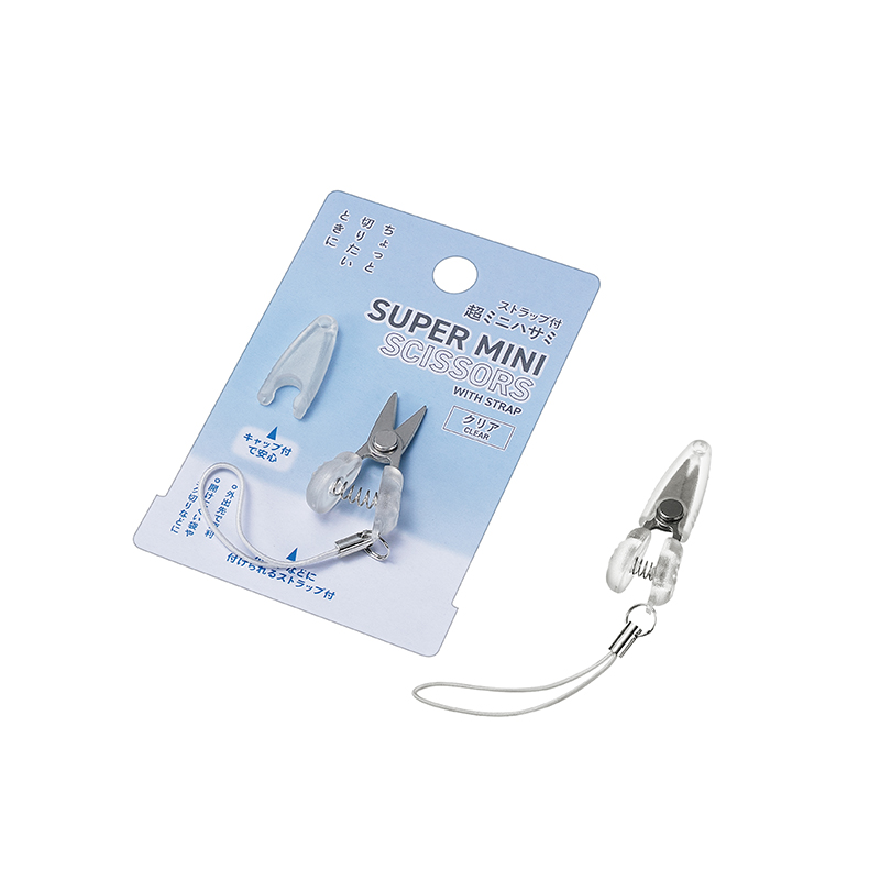 ストラップ付超ミニハサミ(クリア)
