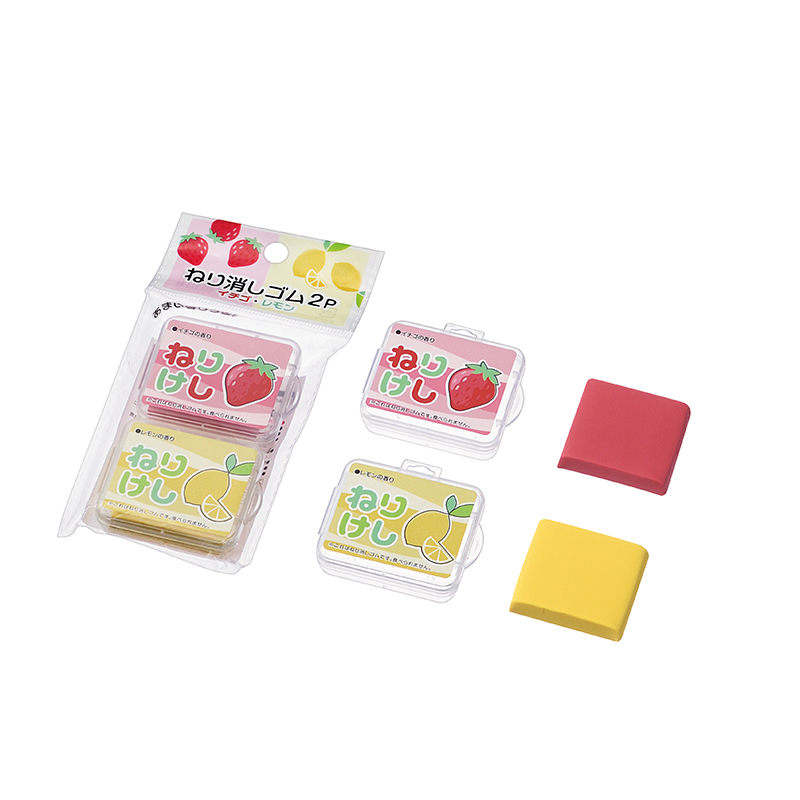 ねり消しゴム ２Ｐ(イチゴ・レモン)