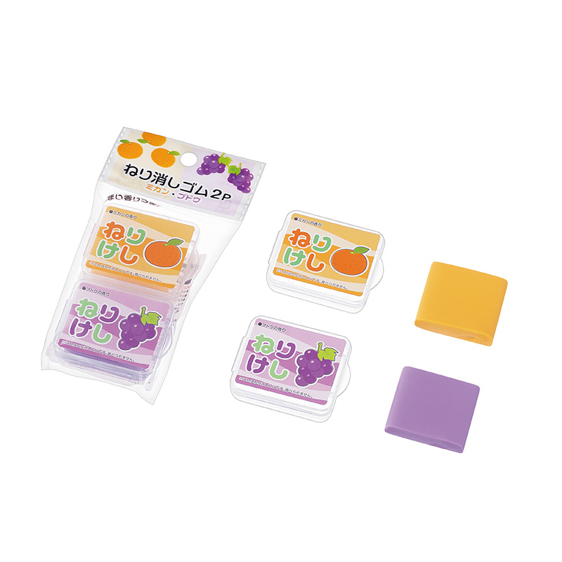 ねり消しゴム ２Ｐ(ミカン・ブドウ)
