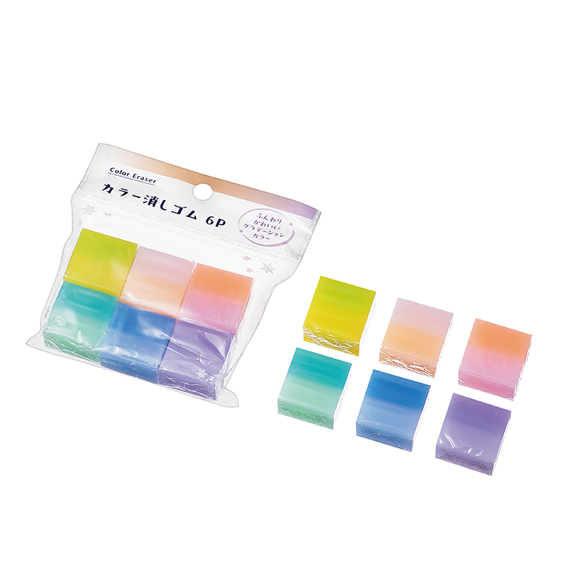 カラー消しゴム ６Ｐ