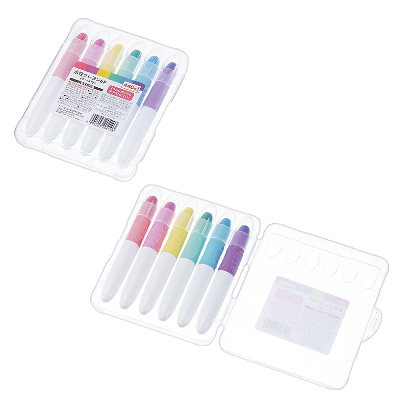 水性クレヨン ６Ｐ(ケース付)