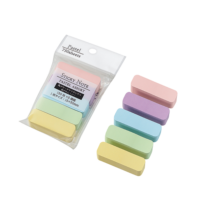 角丸ふせん紙 15×50mm(パステル)5P