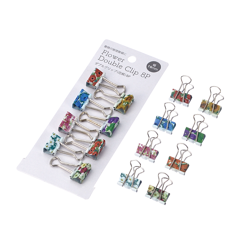 ダブルクリップ(花柄) 8P