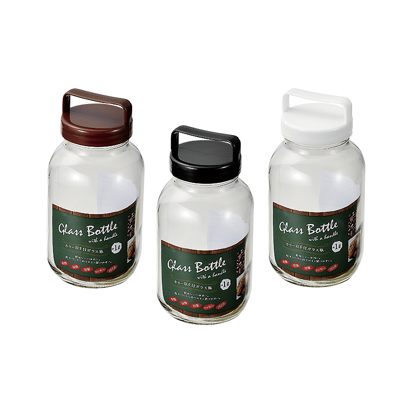 カラー取手付ガラス瓶１Ｌ