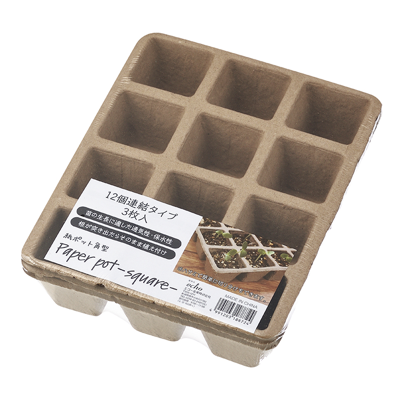 紙ポット角型１２個連結タイプ ３枚入