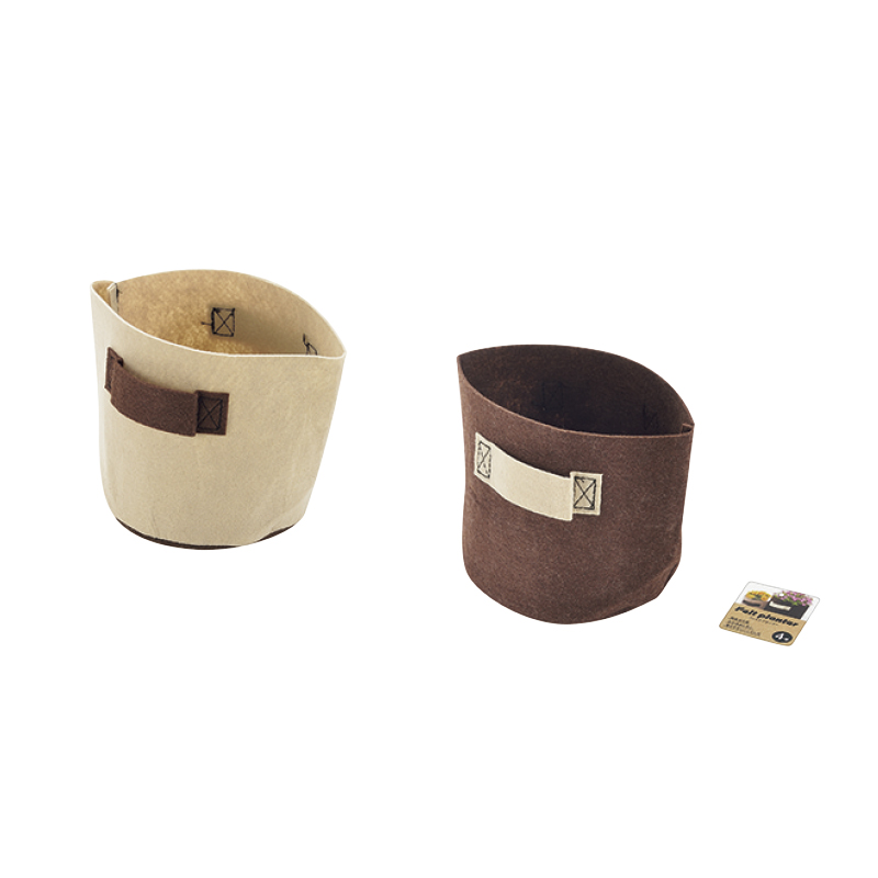 フェルトプランター 4号(ベージュ・ブラウン)