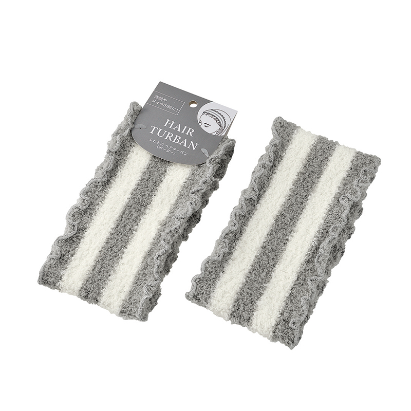 ふわモコ ヘアターバン(ボーダー)