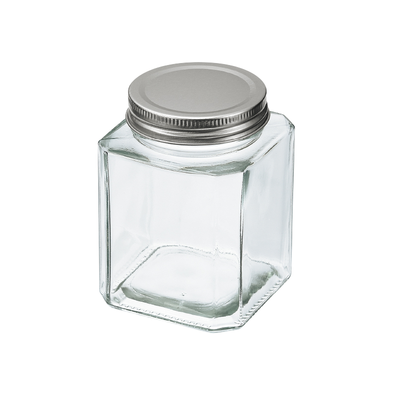 フタ付ガラス瓶(角型)５００ｍＬ