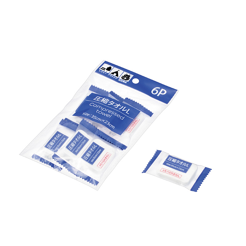 圧縮タオル(Ｌ) ６Ｐ