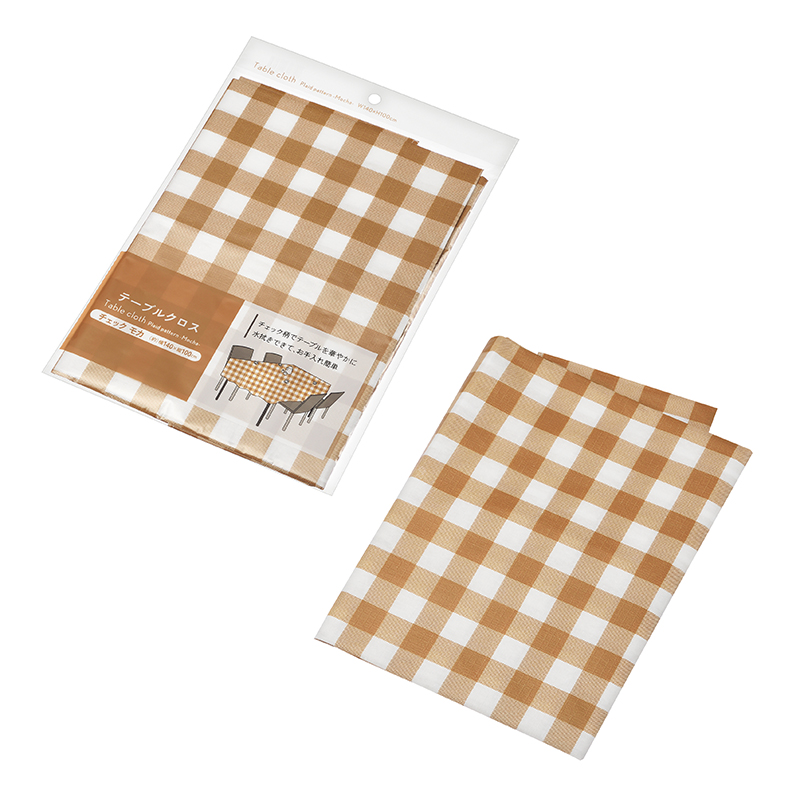 テーブルクロス チェック(モカ)