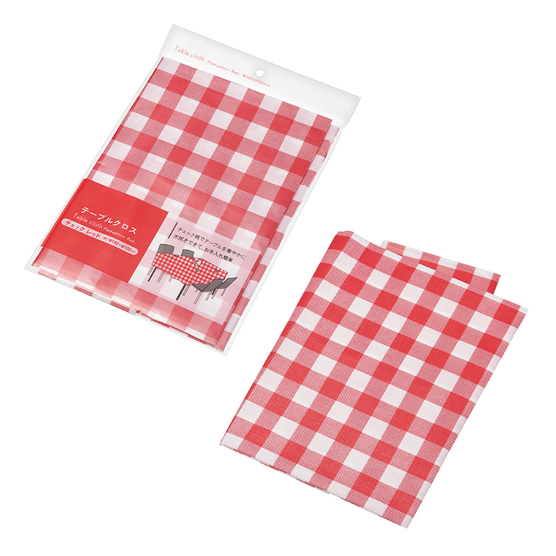 テーブルクロス チェック(レッド)