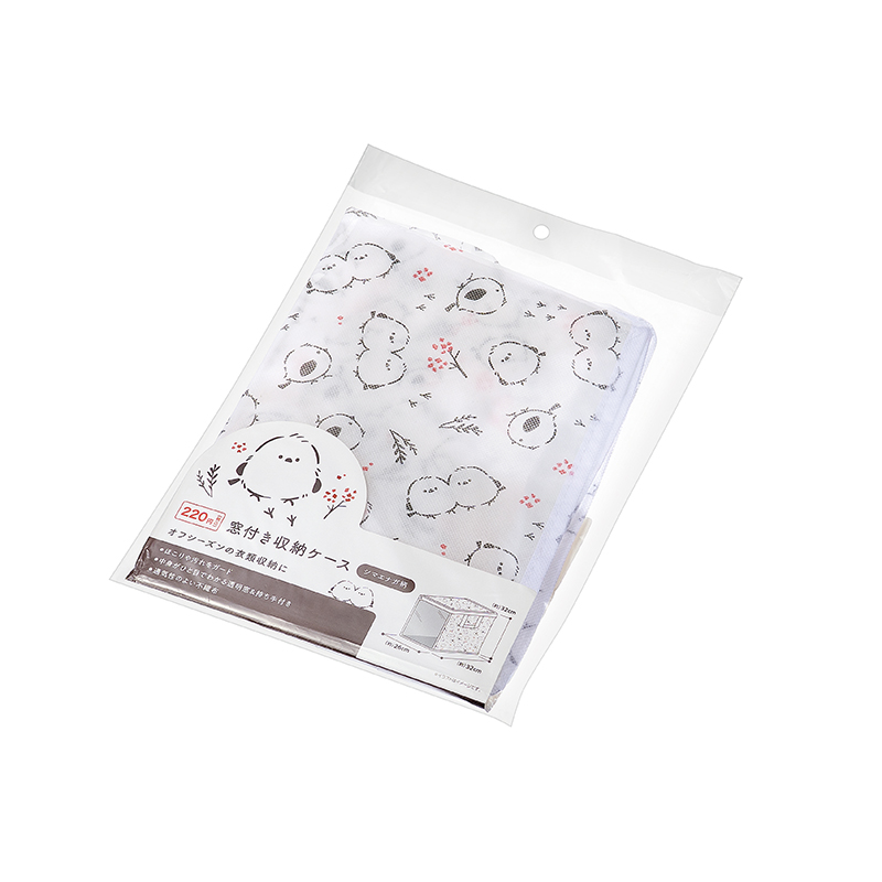 窓付き収納ケース(シマエナガ柄)