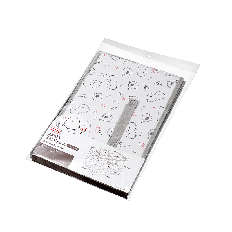 フタ付き収納ボックス(シマエナガ柄)