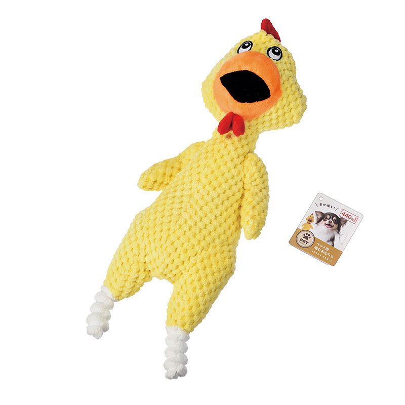 ペット用噛むおもちゃ(ニワトリ)イエロー