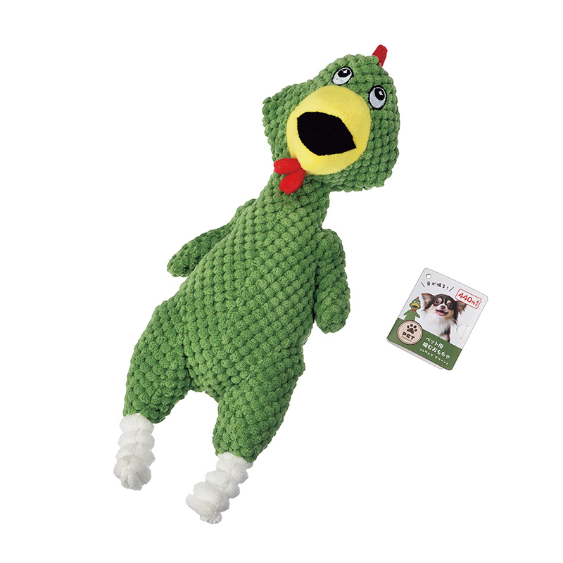 ペット用噛むおもちゃ(ニワトリ)グリーン